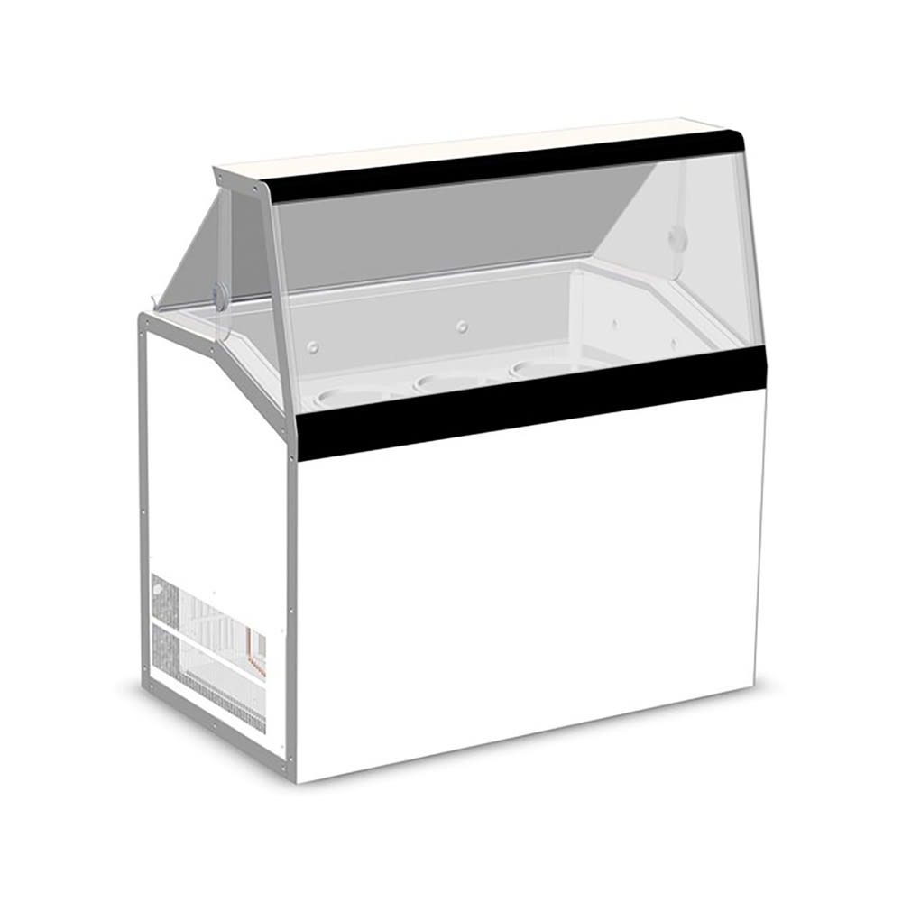 050-DD46L 48 1/4" Low Glass Stand Alone Ice Cream Dipping Cabinet w/ 12 Tub Capacity - White...