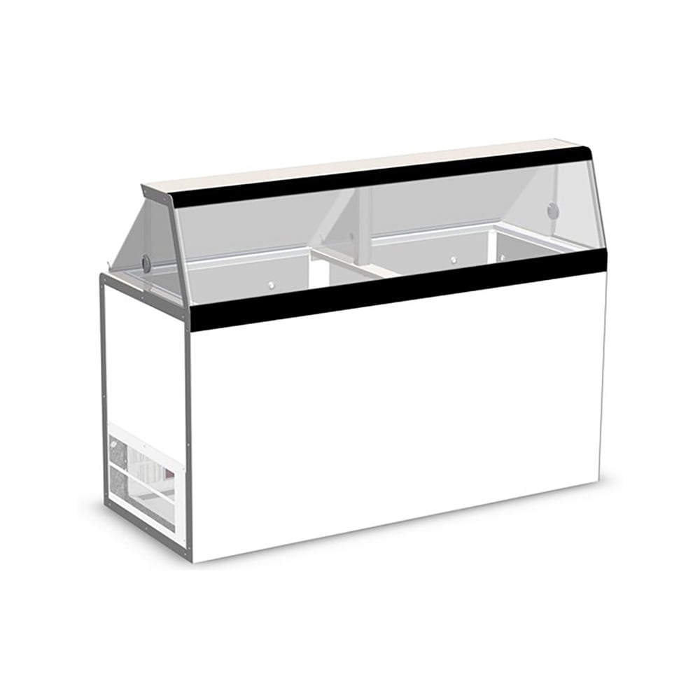 050-DD66 69 1/4" Stand Alone Ice Cream Dipping Cabinet w/ 20 Tub Capacity - White, 115v