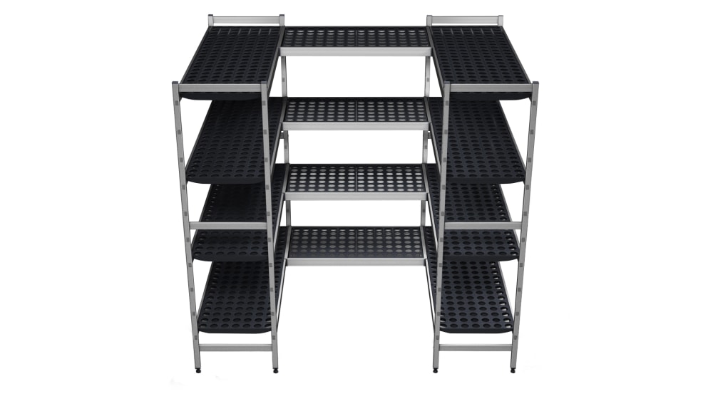 197-KAT108 10' x 8' Shelving Kit for Walk-In Coolers - (4) Levels, Polymer/Aluminum
