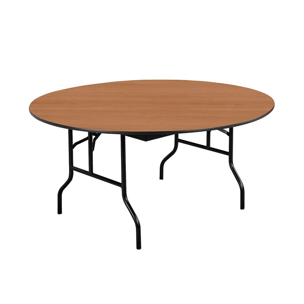 859-R60EFWB 60" EF Series Round Folding Table w/ Walnut Laminate Top, 30"H