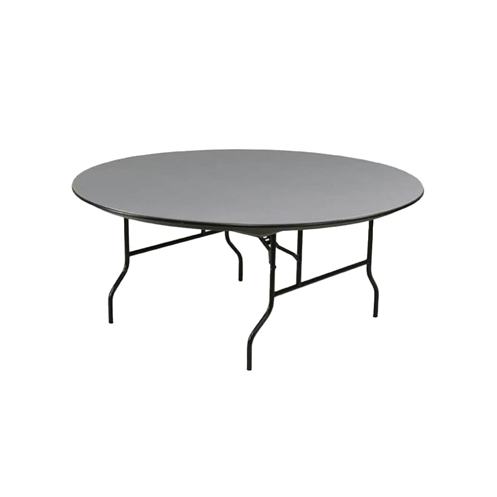 859-R72EFGB 72" EF Series Round Folding Table w/ Gray Laminate Top, 30"H