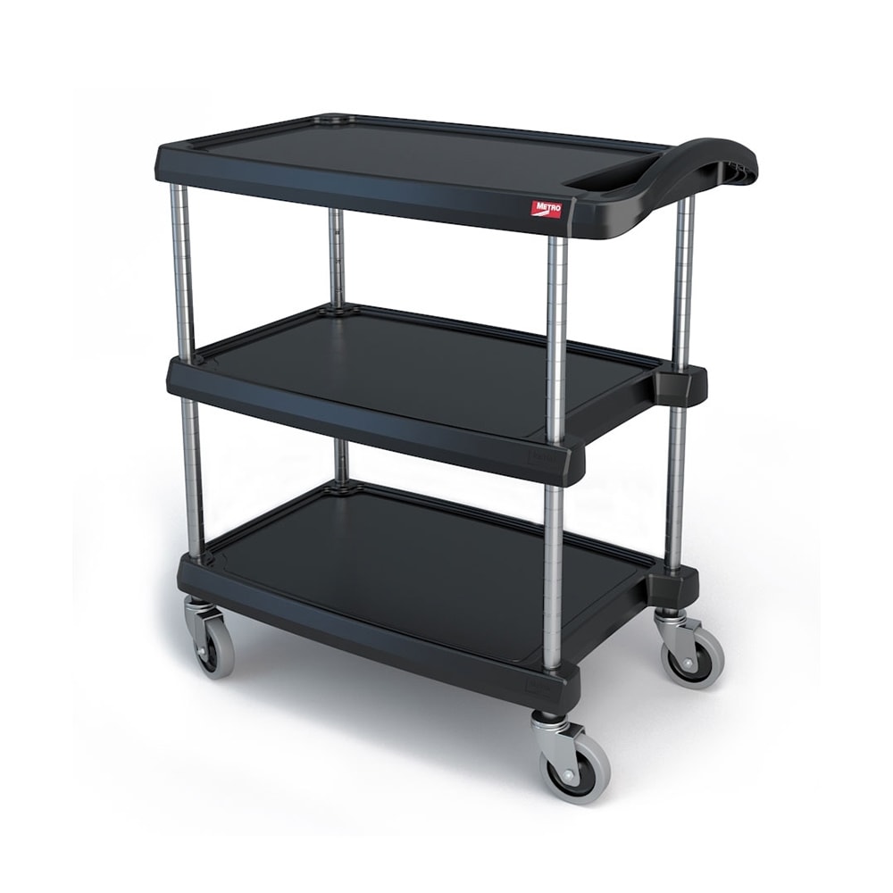 001-MY162734BL 3 Level Polymer Utility Cart w/ 400 lb Capacity, Marine Ledges
