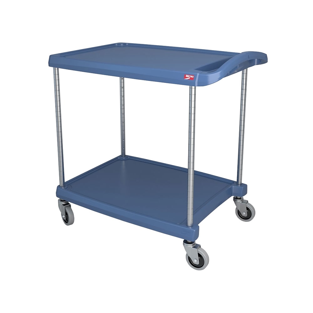 001-MY203024BU 2 Level Polymer Utility Cart w/ 300 lb Capacity, Marine Ledges