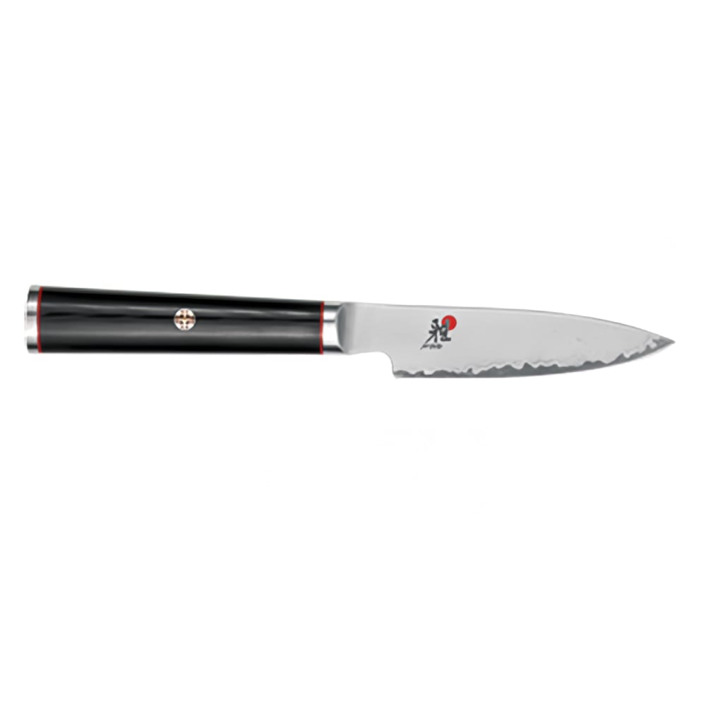 902-34182093 3 1/2" Paring Knife w/ Black Linen Micarta Handle, Stainless Steel