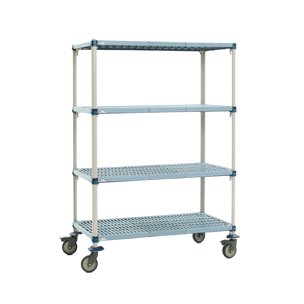 001-Q436EG3 36" NSF 4-Tier Polymer Shelf Kit - MetroMax® Q, Mobile, 21"W, 67"H