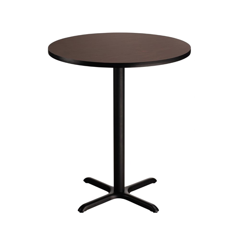 955-CT12424XBMY 24" Round Bar Height Table - Mahogany Laminate Top, Black Metal Base