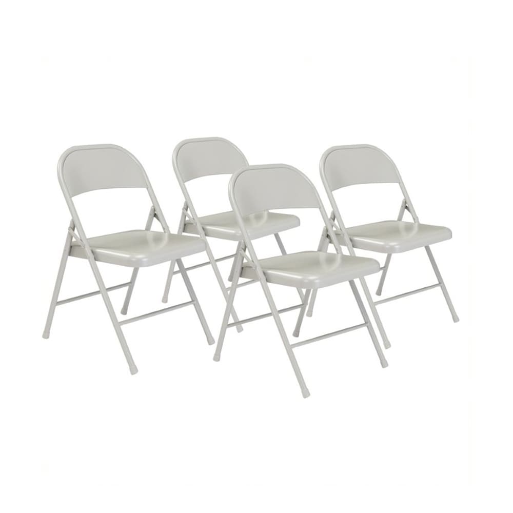 955-902 Folding Chair w/ Gray Steel Back & Seat - Steel Frame, Gray