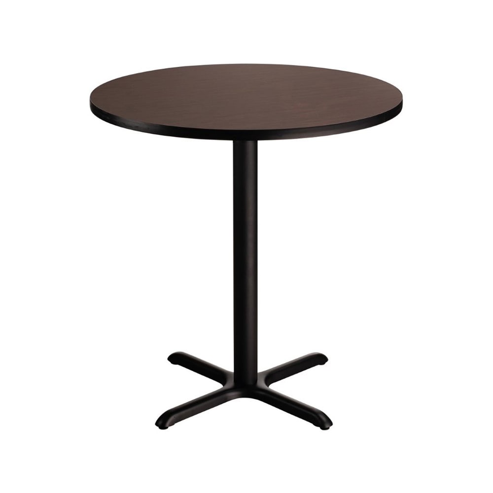955-CT12424XCMY 24" Round Counter Height Table - Mahogany Laminate Top, Black Metal Base