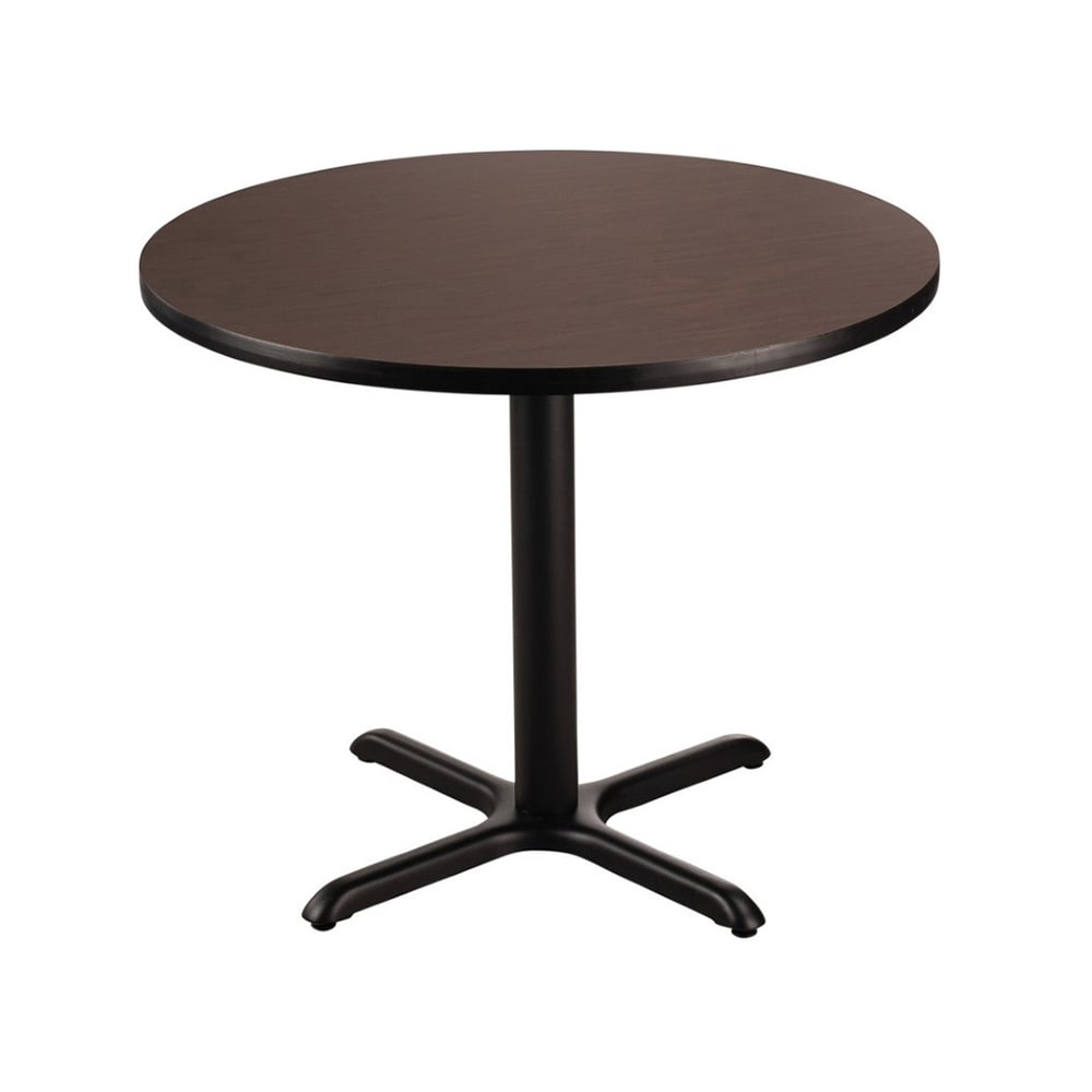 955-CT14242XDMY 42" Round Dining Height Table - Mahogany Laminate Top, Black Metal Base