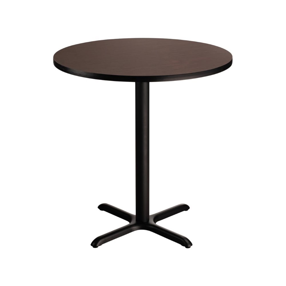 955-CT14848XCMY 48" Round Counter Height Table - Mahogany Laminate Top, Black Metal Base