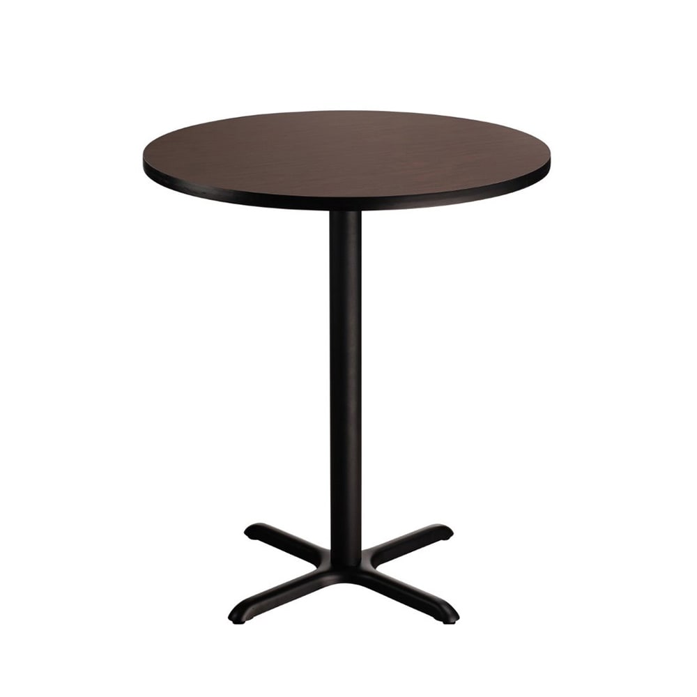 955-CT14848XBMY 48" Round Bar Height Table - Mahogany Laminate Top, Black Metal Frame
