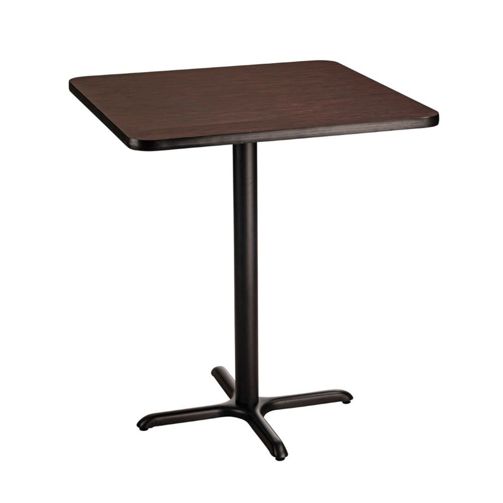 955-CT32424XBMY 24" Square Bar Height Table - Mahogany Laminate Top, Black Metal Base
