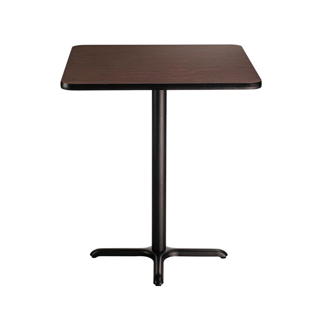 955-CT32424XDMY 24" Square Dining Height Table - Mahogany Laminate Top, Black Metal Base