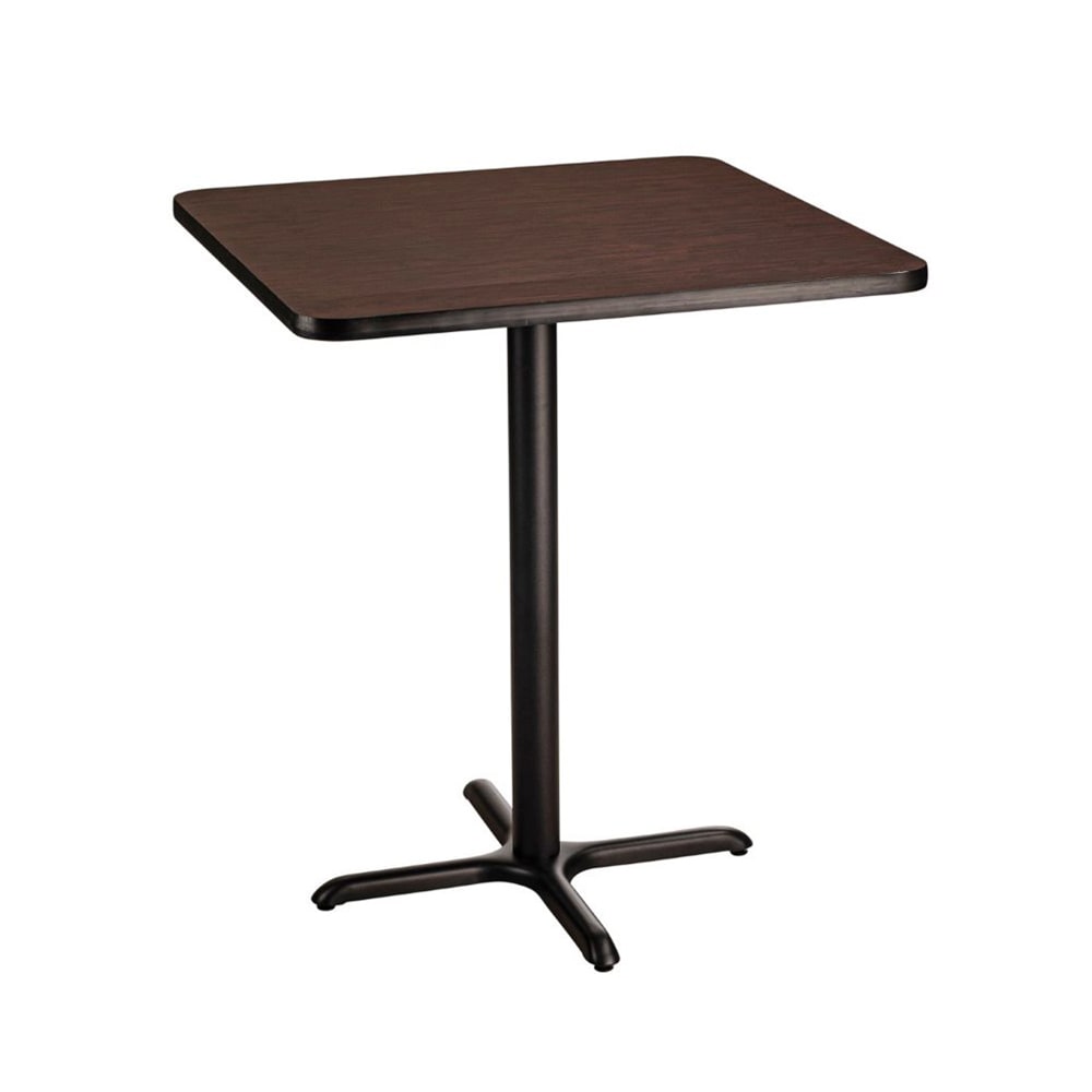 955-CT34848XBMY 48" Square Bar Height Table - Mahogany Laminate Top, Black Metal Base