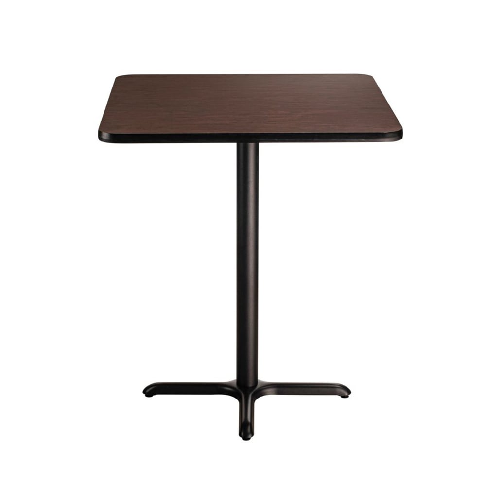 955-CT33636XDMY 36" Square Dining Height Table - Mahogany Laminate Top, Black Metal Base