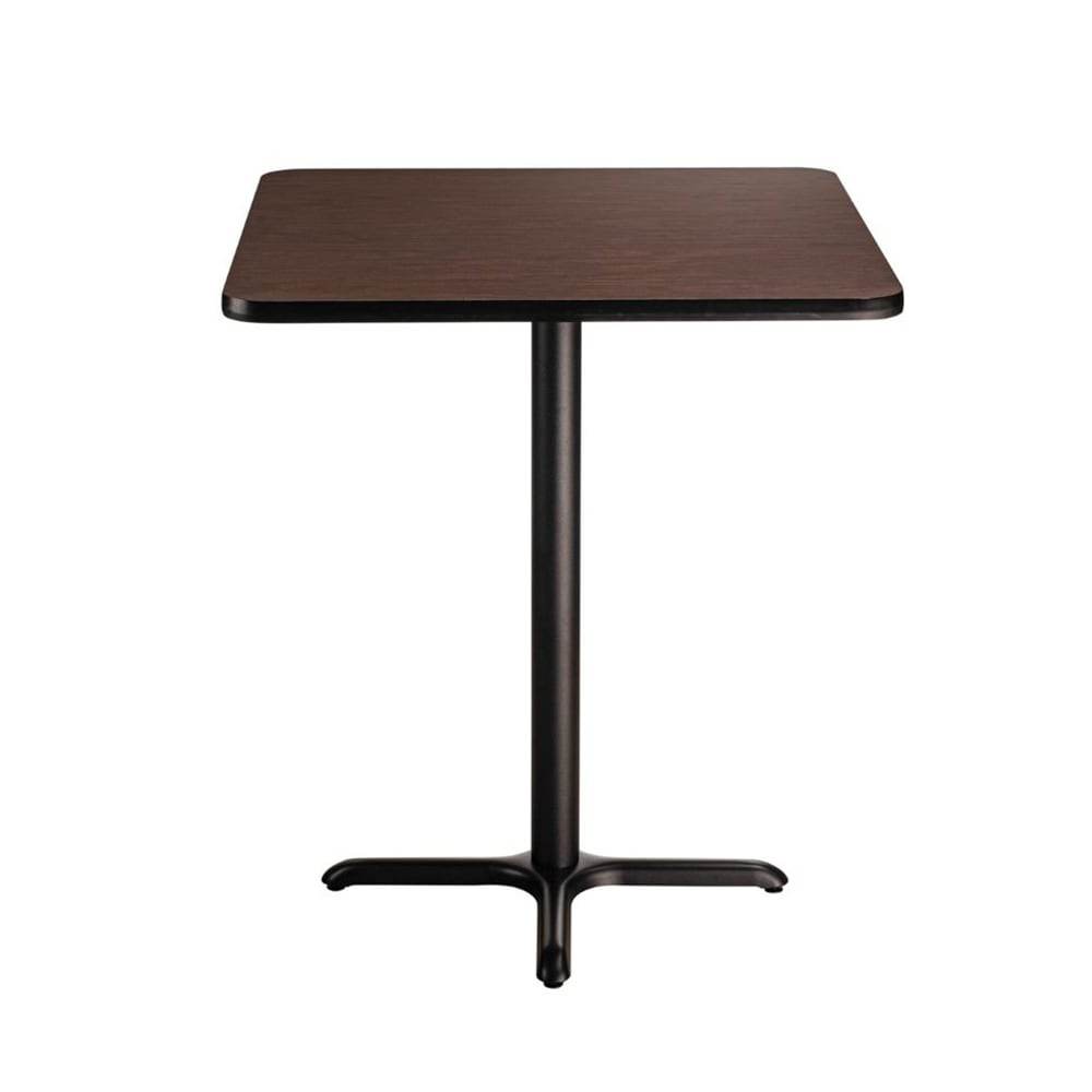 955-CT33030XDMY 30" Square Dining Height Table - Mahogany Laminate Top, Black Metal Base