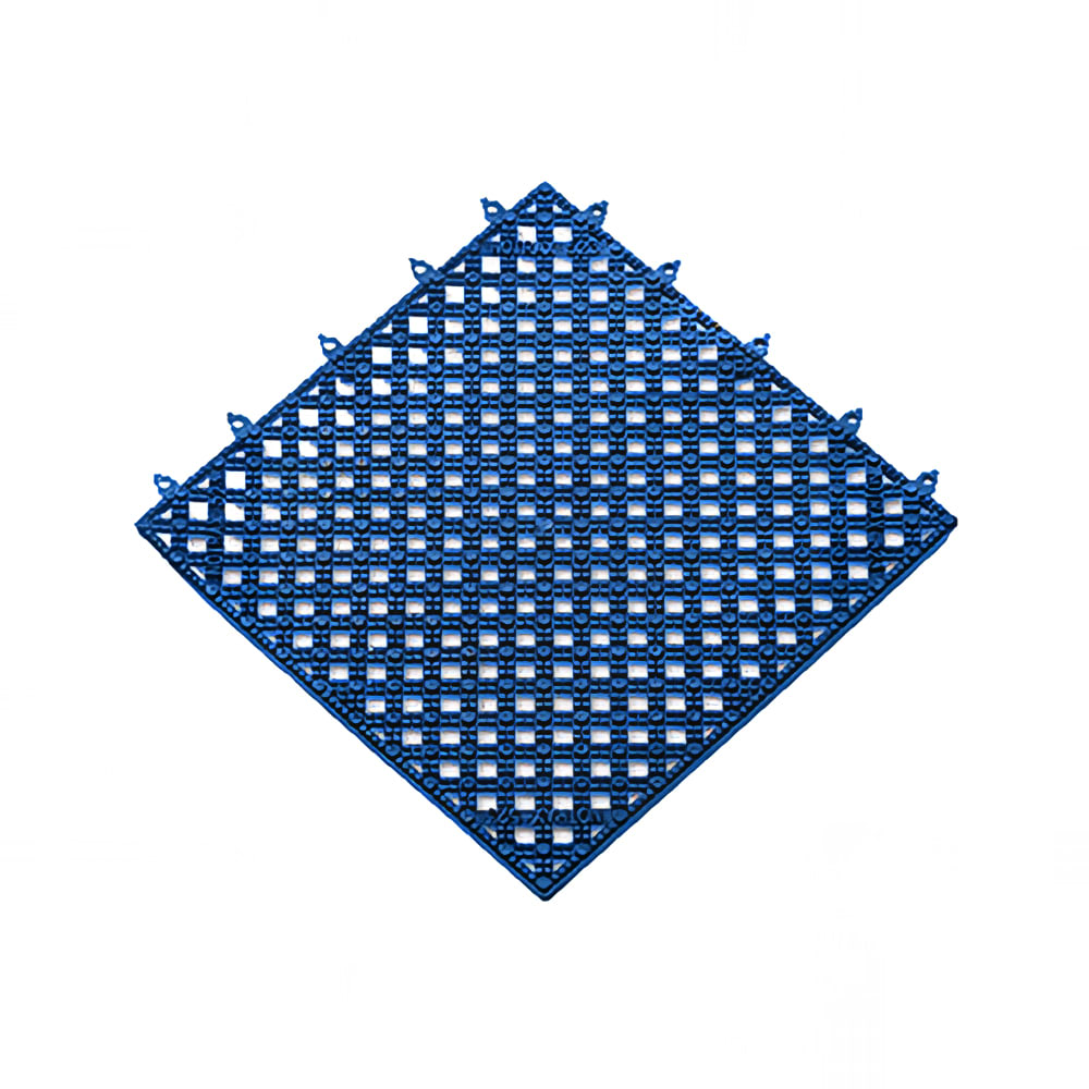 195-065583 12" Square Interlocking Bar Mat - Vinyl, Blue