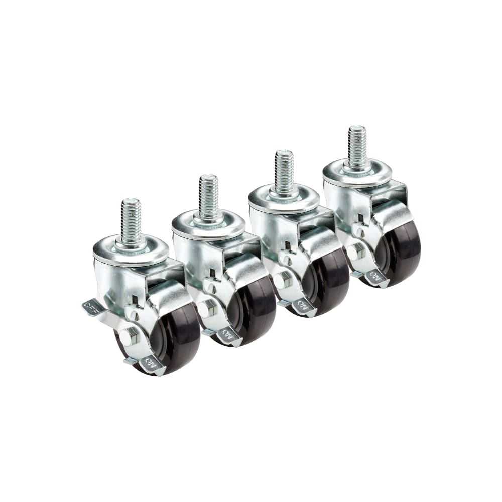 Krowne 28140S 4 Piece Refrigerator Stem Caster Set w/ 3" Wheels