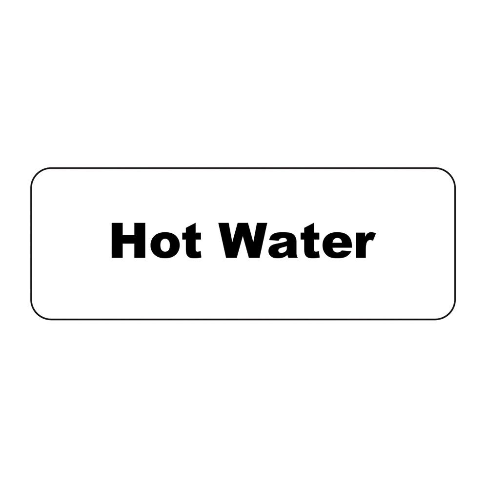 482-MT1HW Rectangular Hot Water Food Service Magnetic Label - 1 1/4" x 3 1/2", White