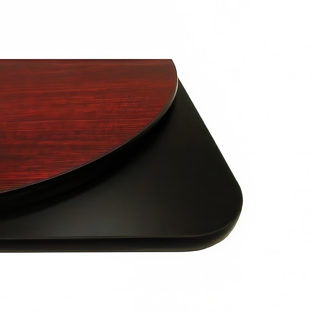 256-MB3048 30" x 48" Rectangular Reversible Melamine Table Top, Mahogany/Black