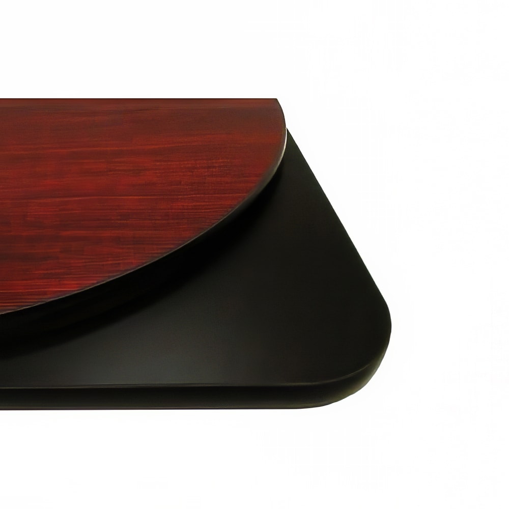 256-MB3060 30" x 60" Rectangular Reversible Melamine Table Top, Mahogany/Black