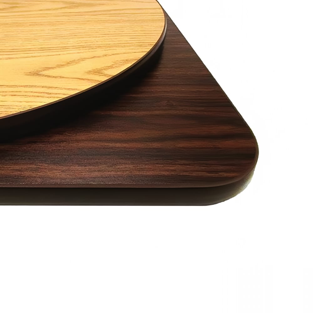 256-OW2424 24" Square Reversible Melamine Table Top, Oak/Walnut