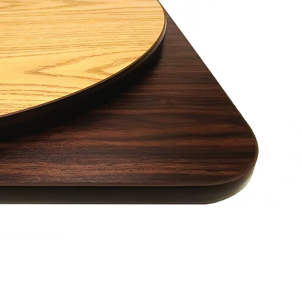 256-OW24R 24" Round Reversible Melamine Table Top, Oak/Walnut