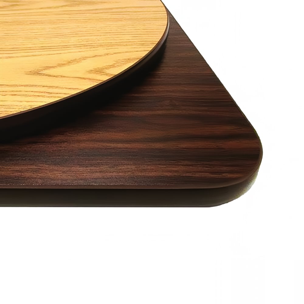256-OW30R 30" Round Reversible Melamine Table Top, Oak/Walnut