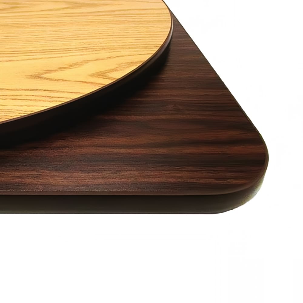 256-OW42R 42" Round Reversible Melamine Table Top, Oak/Walnut