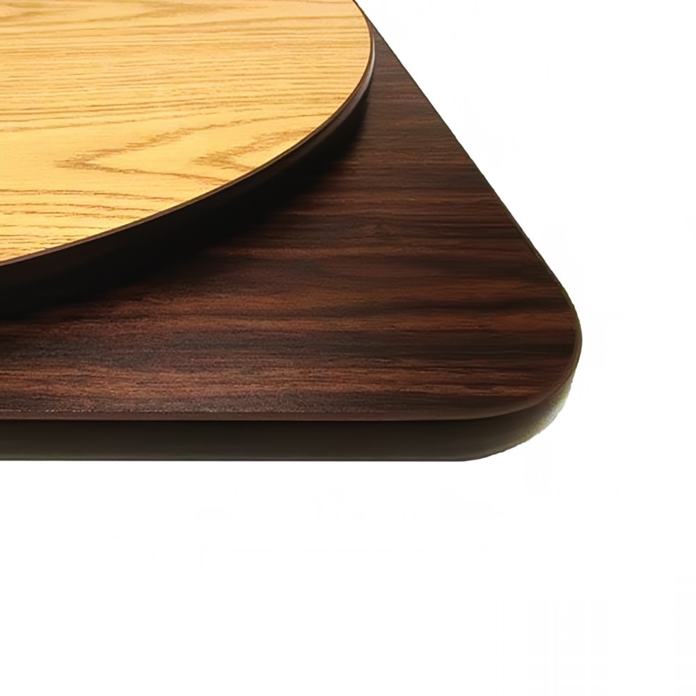 256-OW36R 36" Round Reversible Melamine Table Top, Oak/Walnut