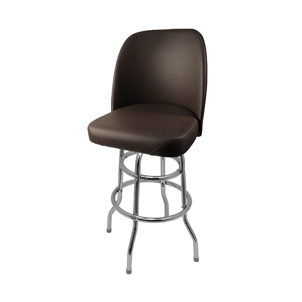256-SL2134ESP Swivel Bar Stool w/ Espresso Bucket Seat, Chrome