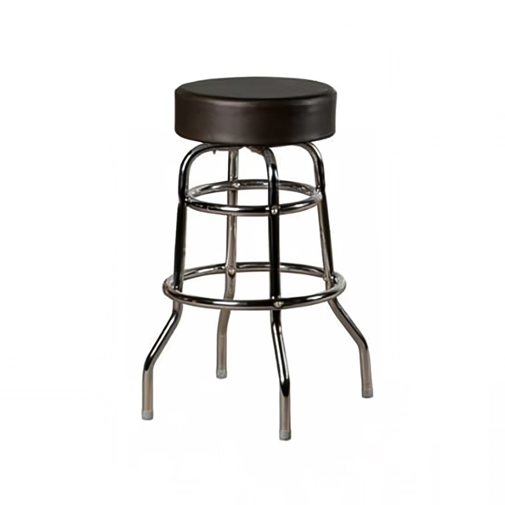 256-SL2129ESP Backless Bar Stool w/ Espresso Vinyl Seat, Chrome