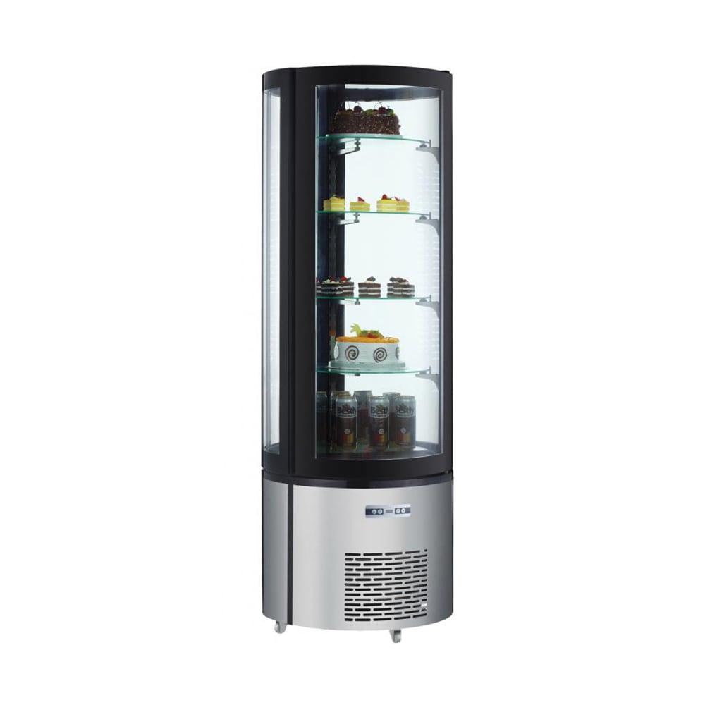 390-40440 26 4/5" Full Service Cake Display Case w/ Curved Glass - (4) Levels, 110v