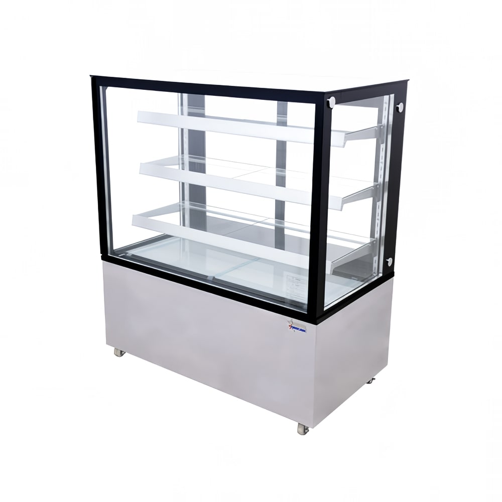 390-44383 48" Full Service Bakery Display Case w/ Straight Glass - 4 Levels, 110v