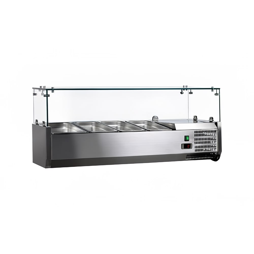 390-46679 47" Countertop Refrigerated Prep Rail w/ Sneeze Guard