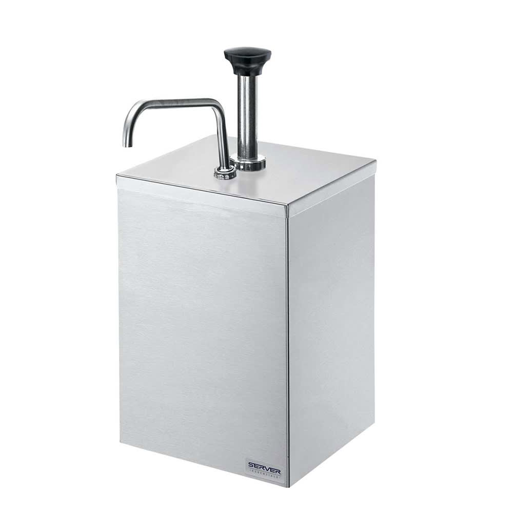 003-67580 Pump Style Condiment Dispenser w/ (1) oz Stroke, Use #10 Cans or Jars, Stainless