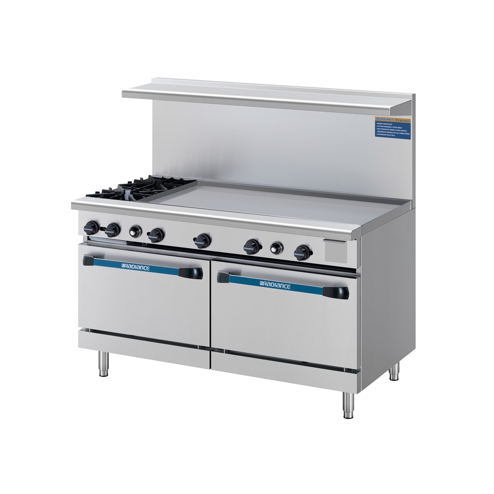 083-TARG2B48G 60” 2 Burner Gas Range w/ Griddle & (2) Standard Ovens, Natural Gas