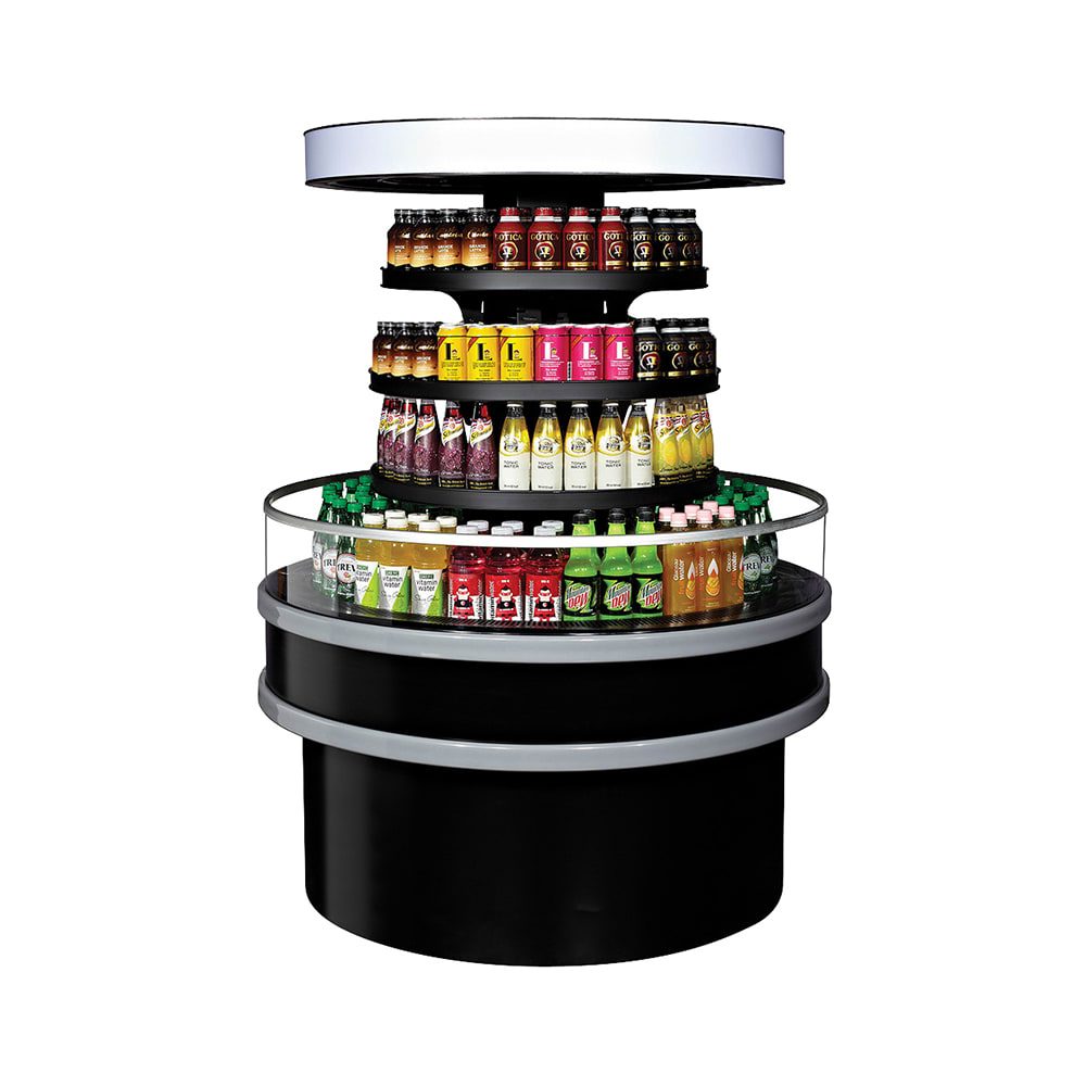 083-TIOM48RRBN 48" Vertical Island Open Air Cooler w/ (3) Levels, 220v/1ph