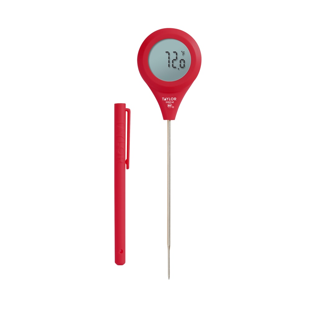 383-5302142RD Digital Thermometer with Rotating Display - Red