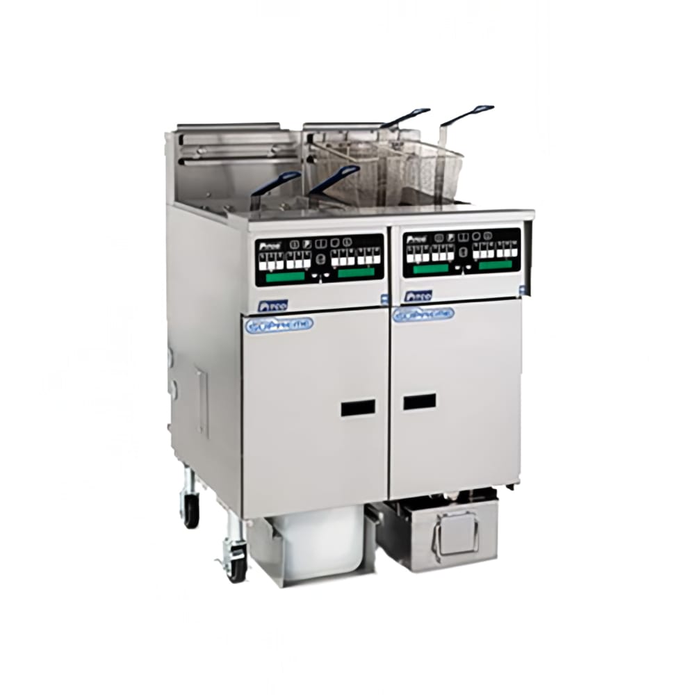169-SSHLV14C4FDLP Gas Fryer - (4) 32 lb Vats, Floor Model, LP