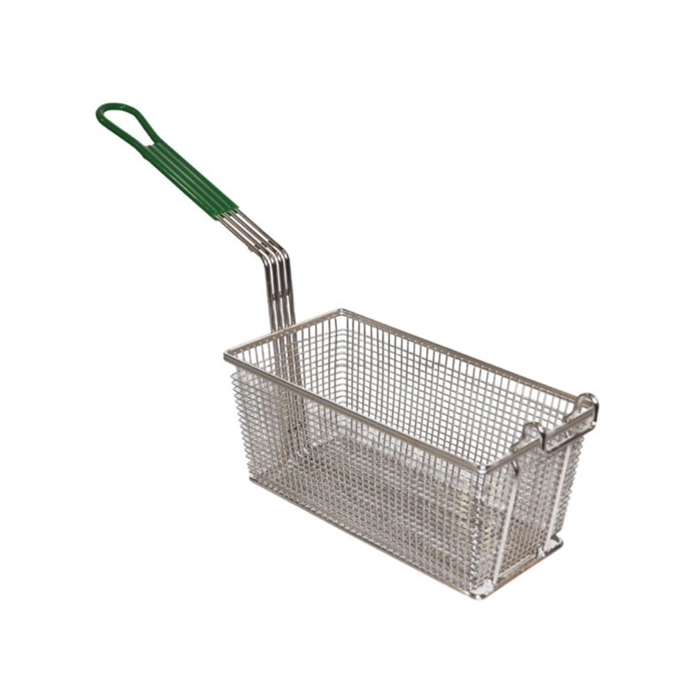 005-678P Fryer Basket w/ Coated Handle & Front Hook, 13 1/4" x 6 1/2" x 5 4/5"
