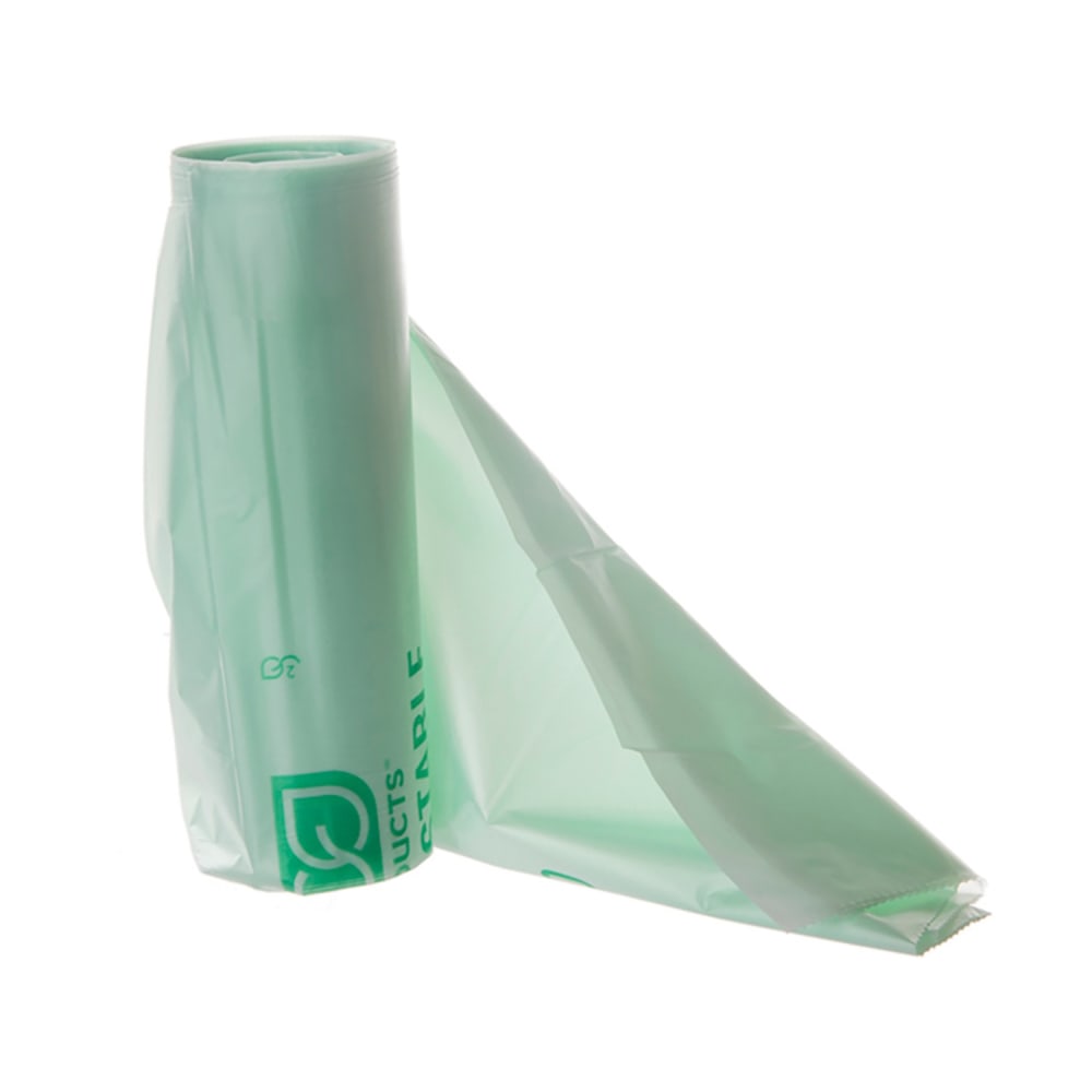 188-EPCB39 33 gal Trash Can Liner Bags - 39"L x 33"W, PBAT, Green