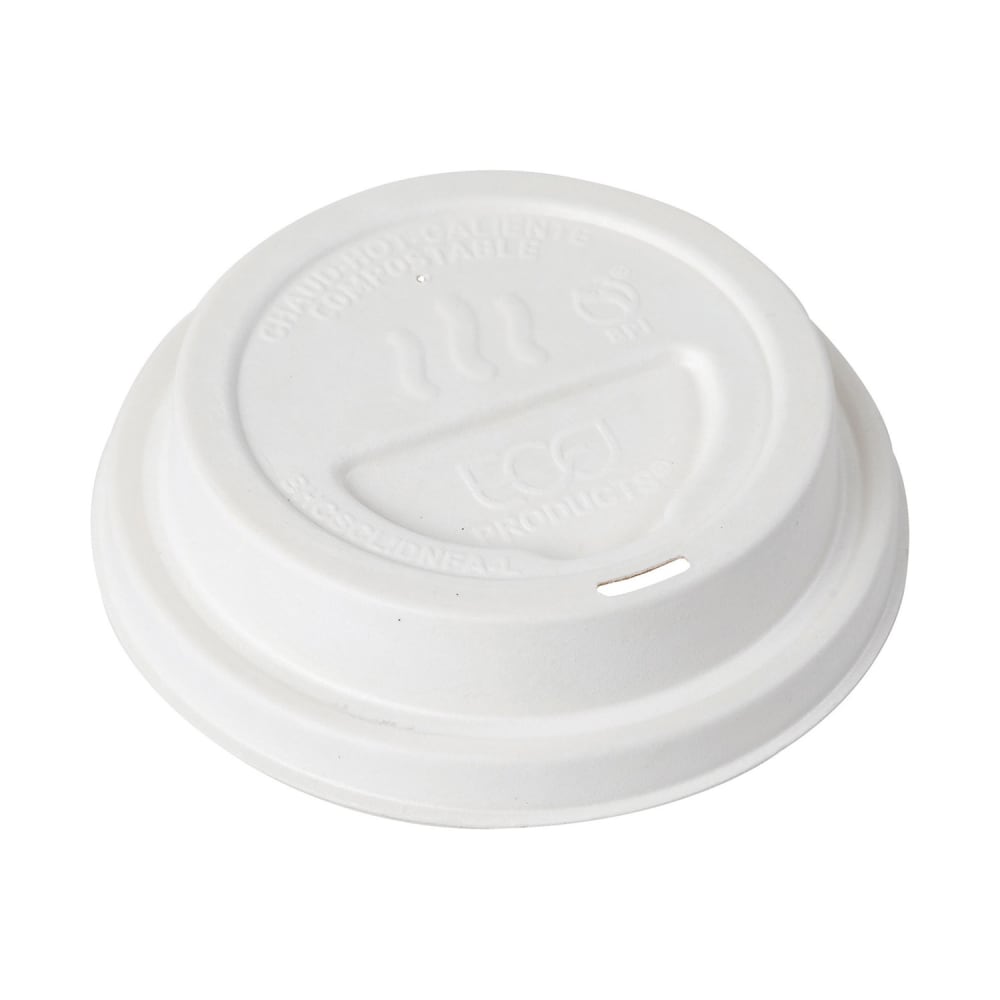 188-EPBHCSCLIDNFAL GreenStripe® Dome Lid for 10 to 20 oz Hot Cups - Molded Fiber, White