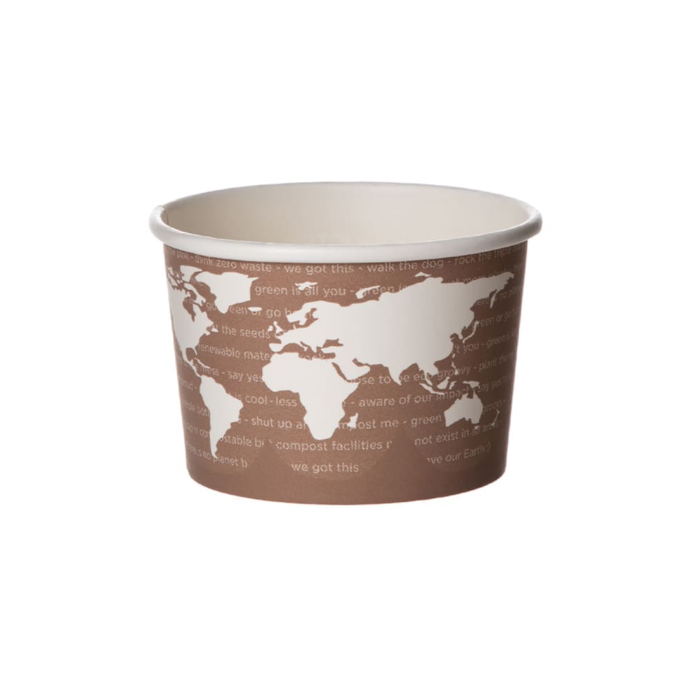 188-EPBSC8WA 8 oz World Art™ Food Container - Paper, Brown