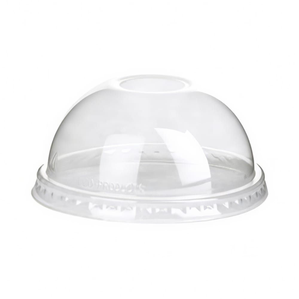 188-EPDLCCNH GreenStripe® Dome Lid for 9 to 24 oz Cold Cups - Without Hole, PLA, Clear