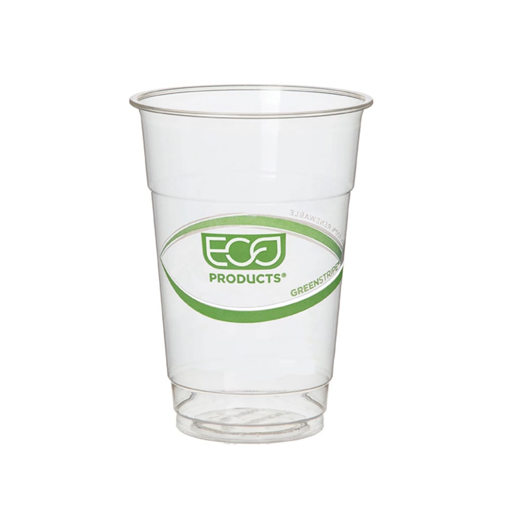 188-EPCC10GS 10 oz GreenStripe® Disposable Cold Cup - PLA, Clear