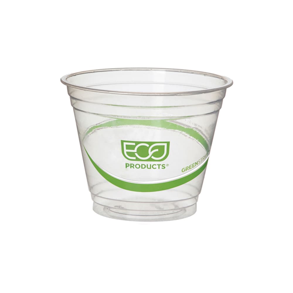 188-EPCC9SGS 9 oz GreenStripe® Disposable Cold Cup - PLA, Clear