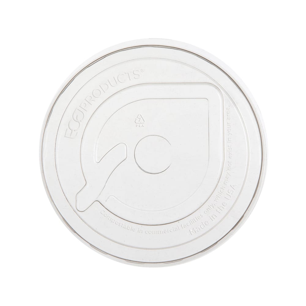 188-EPFLCC GreenStripe® Flat Lid for 9 to 24 oz Cold Cups - PLA, Clear