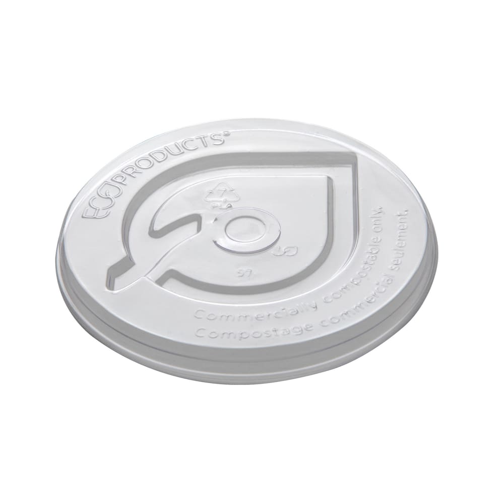 188-EPFLCC22 GreenStripe® Flat Lid for 12 to 22 oz Cold Cups - PLA, Clear