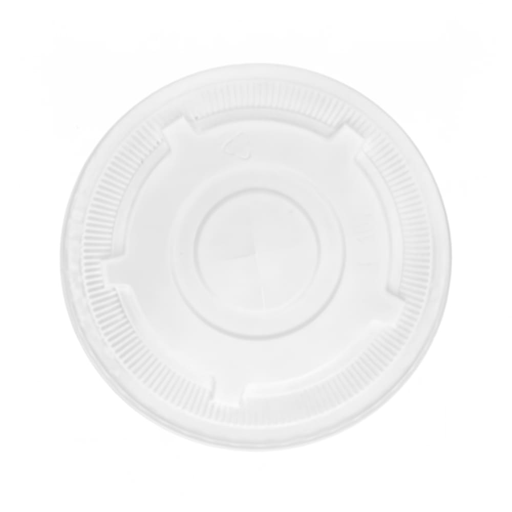 188-EPFLCC32 GreenStripe® Flat Lid for 28 & 32 oz Cold Cups - PLA, Clear
